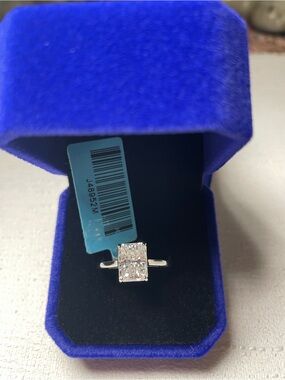 Emerald-Cut 3ct Moissanite Solitaire Ring passes diamond tester. SZ 8